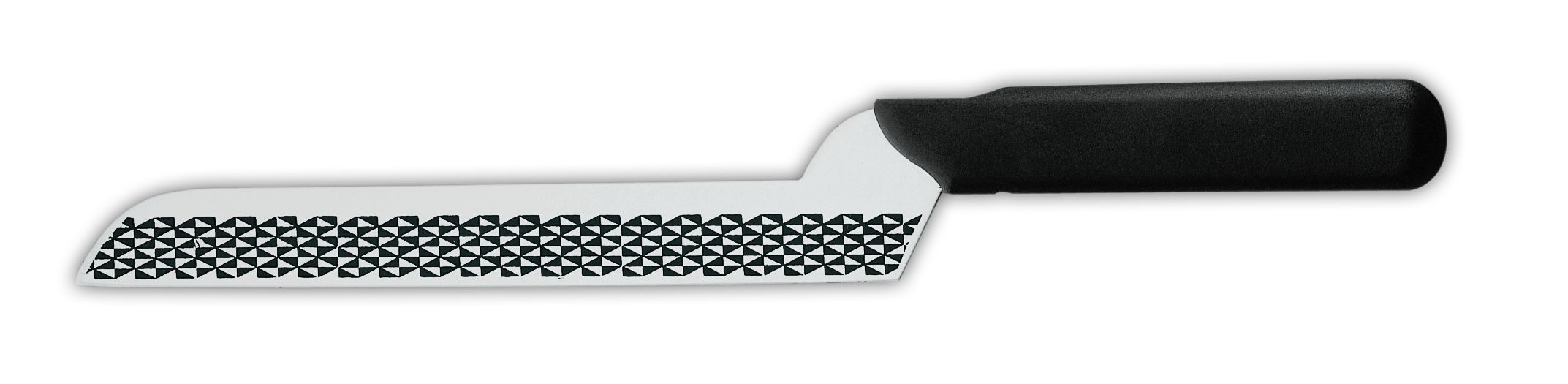 Нож для сыра 9605g, лезвие с травлением, 20 см,  черная рукоятка