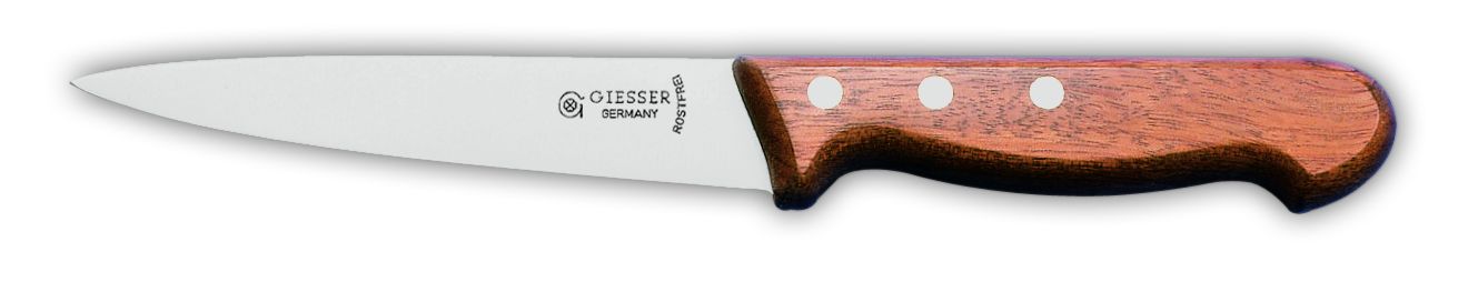 Нож разделочный 3080 с деревянной рукояткой, 18 см,  черная рукоятка