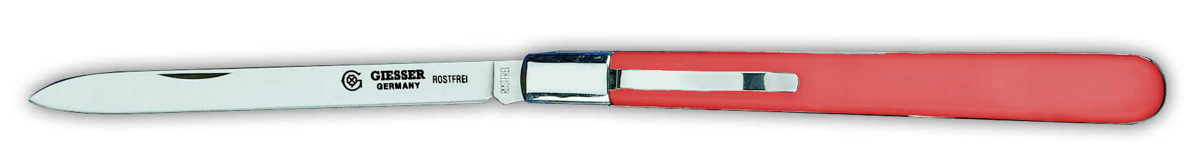 Нож технолога складной с клинком 11см, c вилкой и клипсой 7981сsp  с красной рукояткой