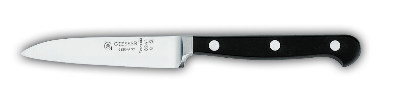 Нож поварской 8241, узкий, 8 см,  черная рукоятка