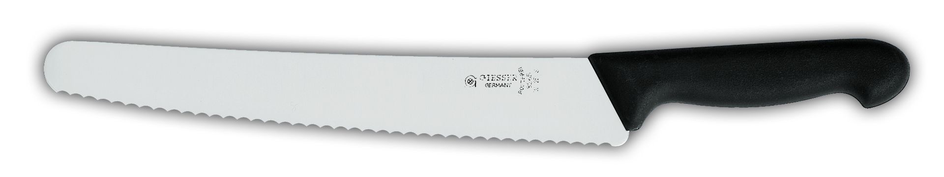 Нож универсальный с волнистое лезвием 25 см  с черной рукояткой