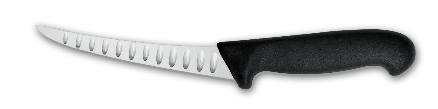 Нож обвалочный 2505wwl, средней жесткости , лезвие с желобками, 15 см,  черная рукоятка
