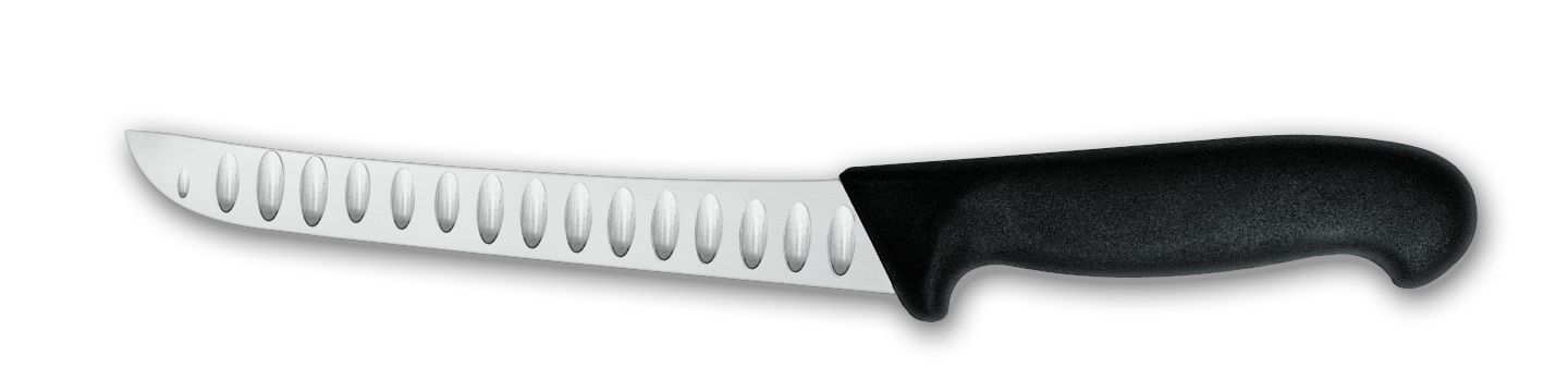 Нож обвалочный 2605wwl   лезвие с желобками, 15 см,  черная рукоятка