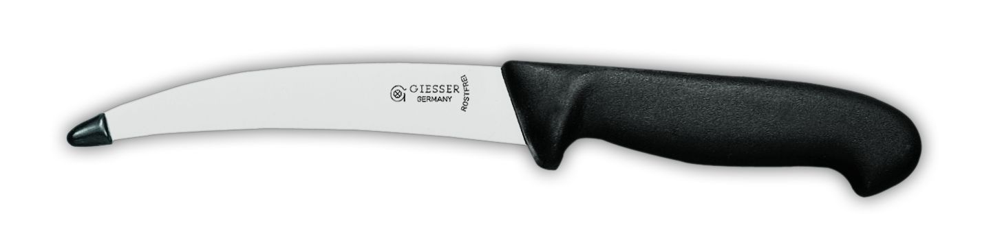 Нож для потрошения с пластиковым наконечником 16 см  с черной рукояткой