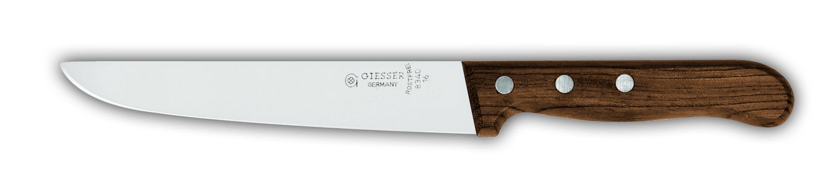 Нож овощной 8340  деревянная ручка, 16 см,  черная рукоятка